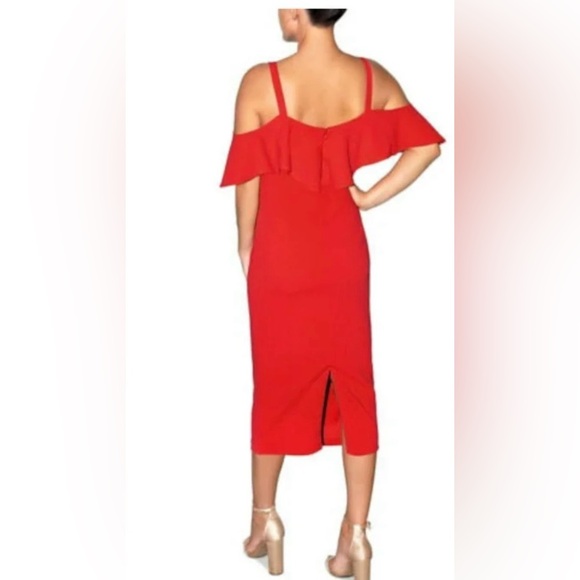 RACHEL Rachel Roy Red Asymmetrical Dress Cocktail Dress - Picture 4 of 9